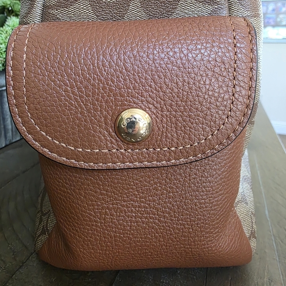 Coach Pennie Shoulder/Crossbody Bag In Signature Canvas With Leather Trim - Picture 4 of 12